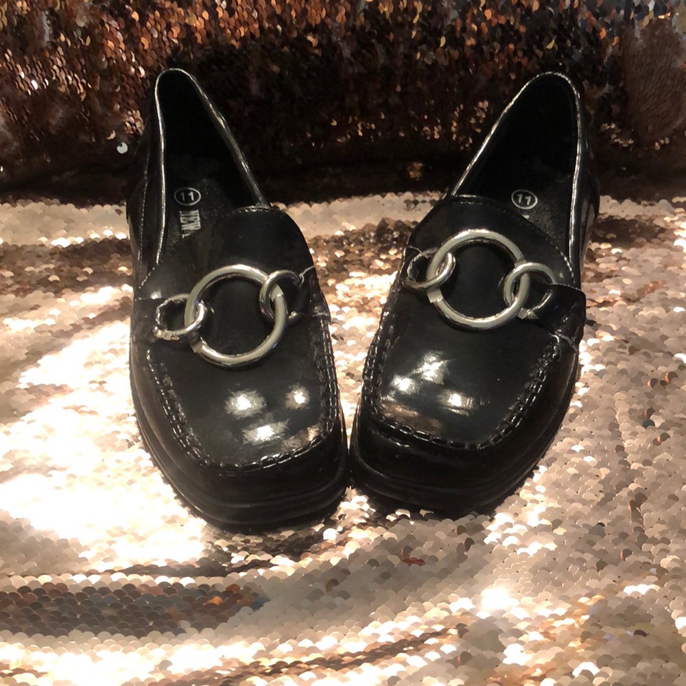 Kids black church shoes